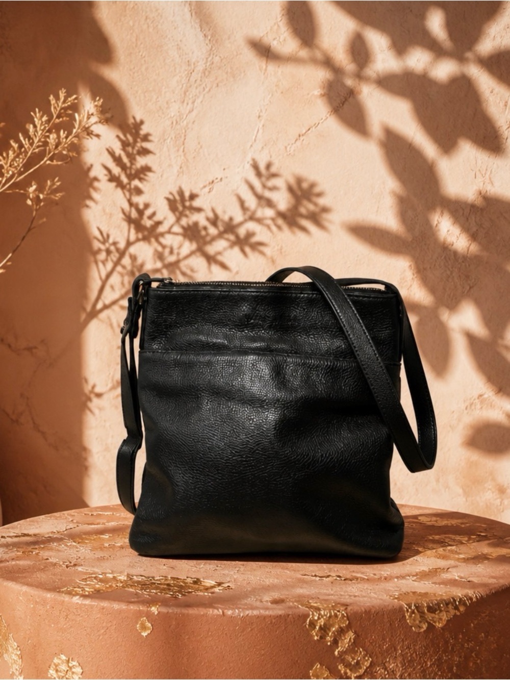 Bugatti Black Leather Crossbody Bag for Women